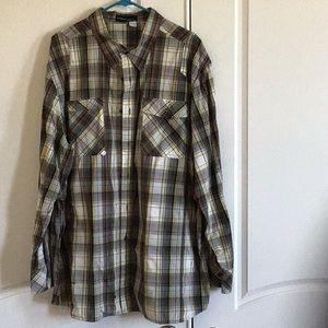 RocaWear Plaid Button down long sleeve shirt sz3XL
